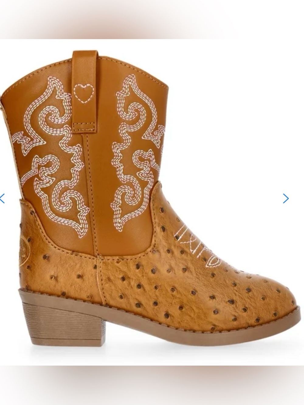 Pawz Youth Girl's Pull-on Brown Stitching Detail Western Cowboy Boots